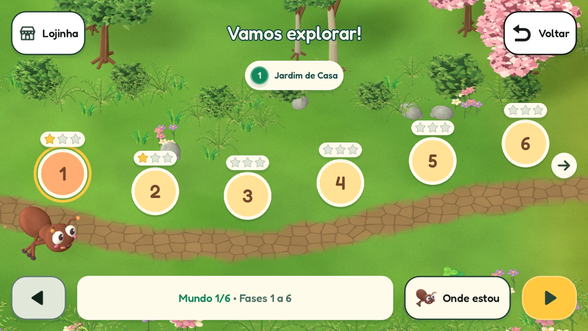 Captura real do jogo: A jornada