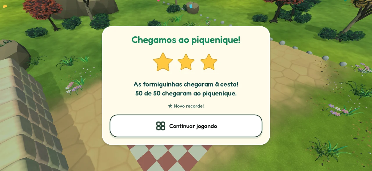 Captura real do jogo: Pequenas vitórias